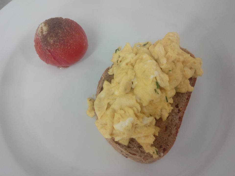 DIY Scrambled eggs on Sourdough with Chives
